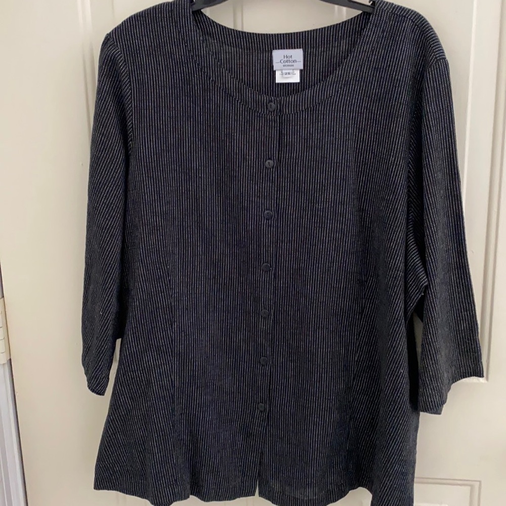 Hot Cotton Black/white jacket/shirt size 2X